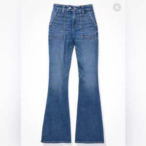 American eagle curvy super high waisted flare jean